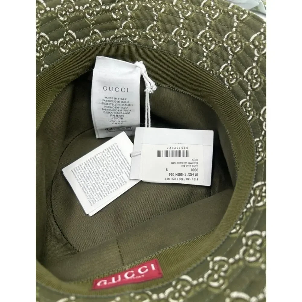 Men's Gucci, GG shadow jacquard cotton, bucket, hat, size small made in Italy